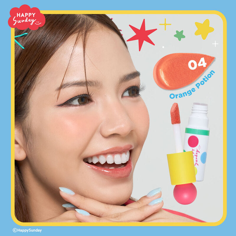 HAPPY SUNDAY Magic Color Blush 10g #04 Orange Potion