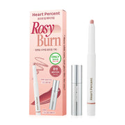 Heart Percent Lip Pencil Over Lip Set 0.8g + 2g #Rosy Burn