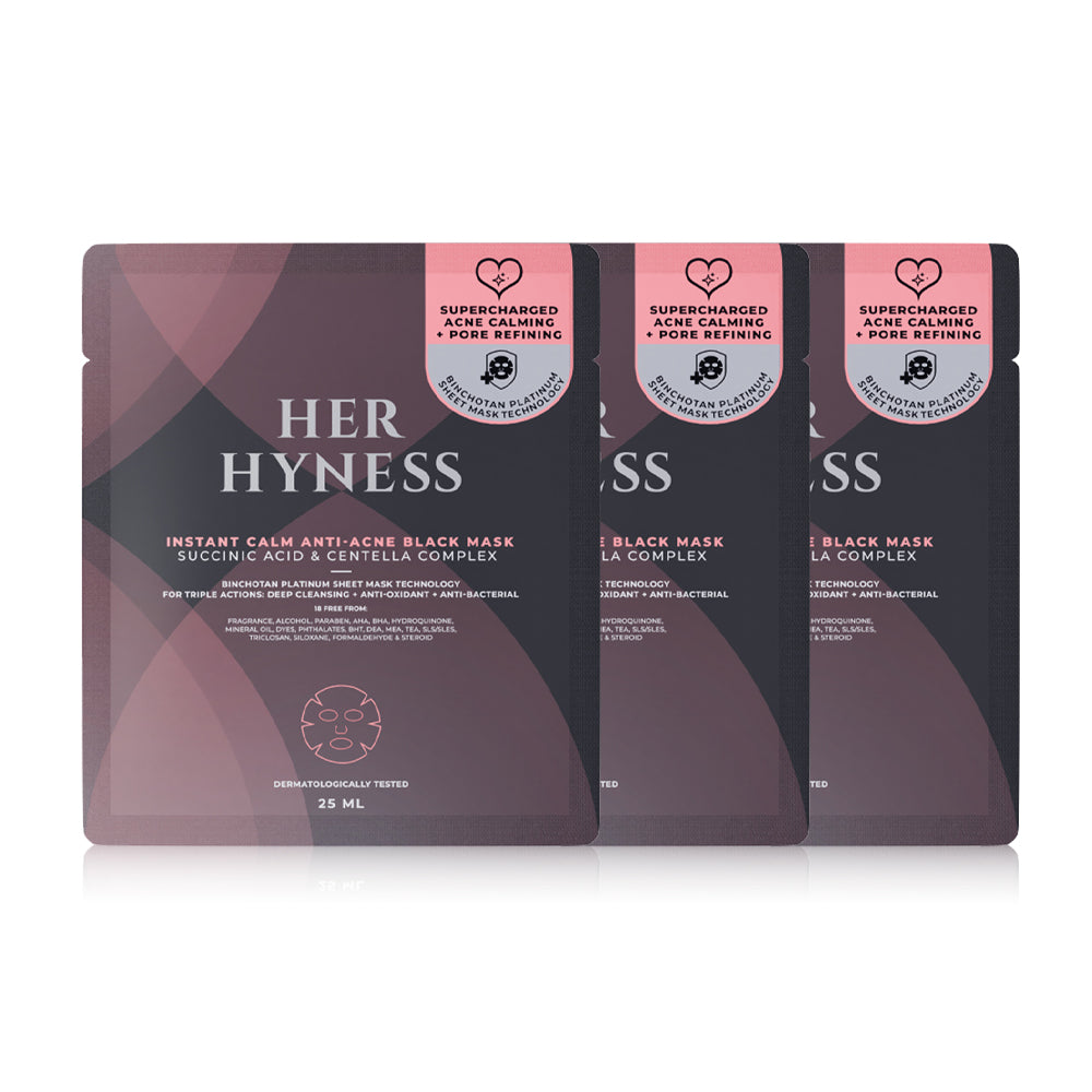 HER HYNESS Instant Calm Anti-Acne Black Mask 25ml x 3pcs
