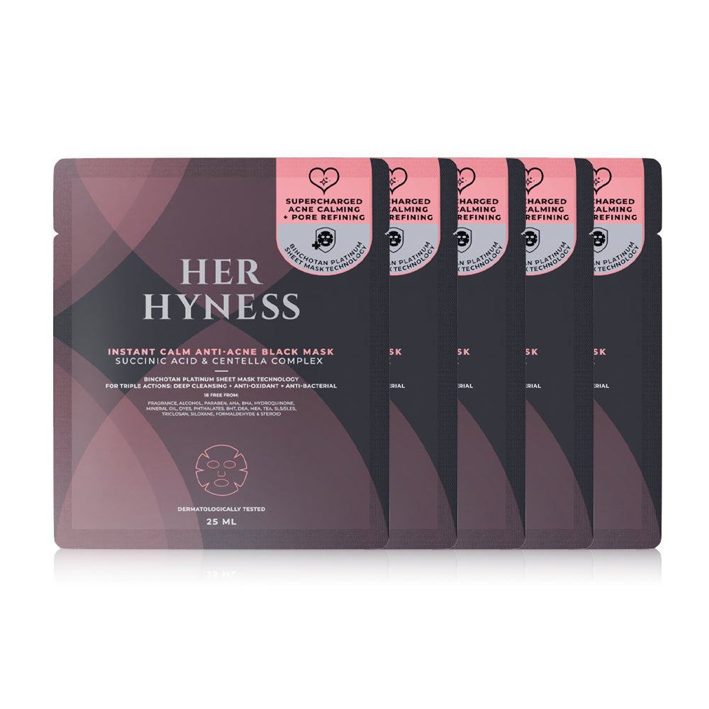 HER HYNESS Instant Calm Anti-Acne Black Mask 25ml x 5pcs