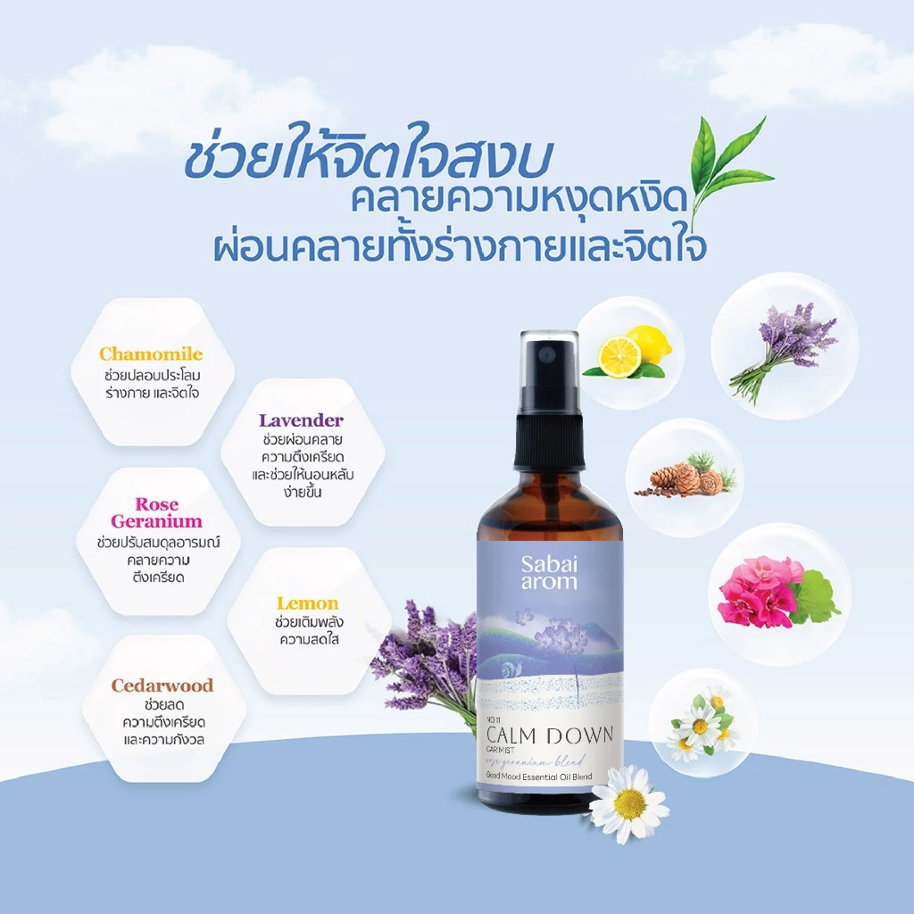 Sabai Arom Car Mist - Calm Down 100 ml.