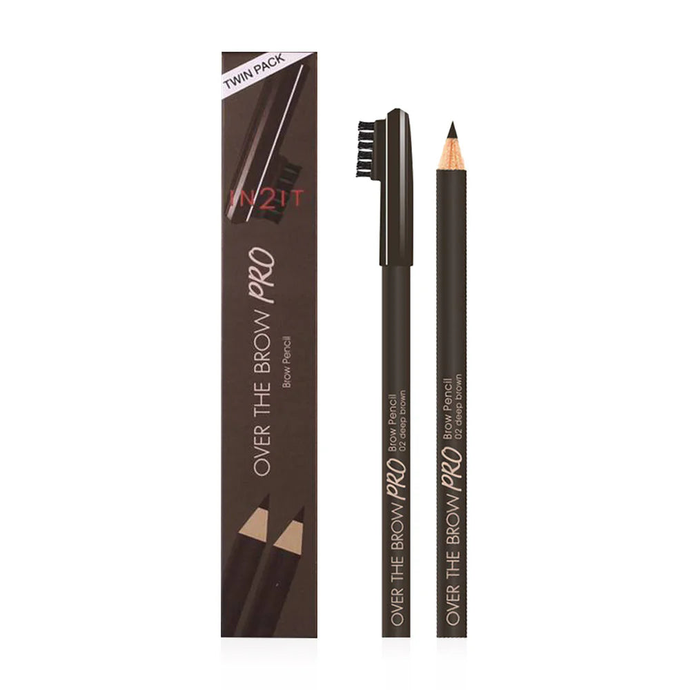 In2It Over The Brow Pro Brow Pencil 1.14gx 2pcs #OBB02 Deep Brown