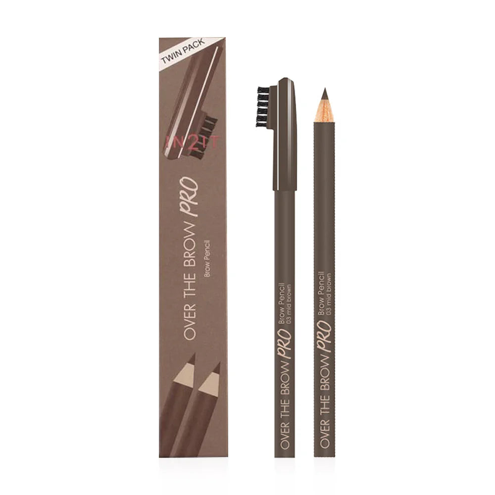 In2It Over The Brow Pro Brow Pencil 1.14gx 2pcs #OBB03 Mid Brown