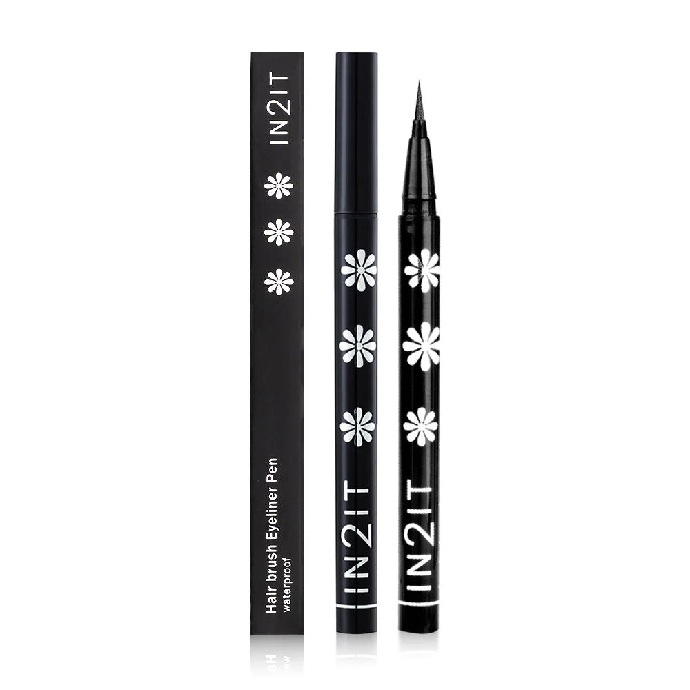 In2It Hair Brush Waterproof Eyeliner Pen #EPH01 All Black Magic