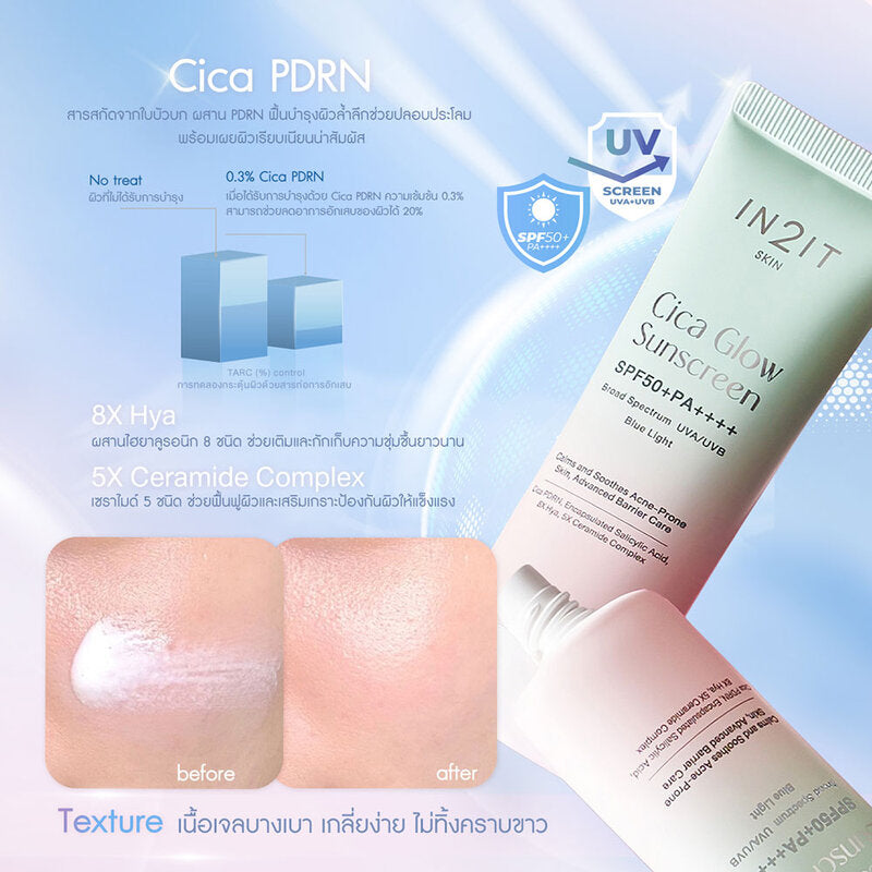 In2It Cica Glow Sunscreen SPF50 PA+++++ 40g