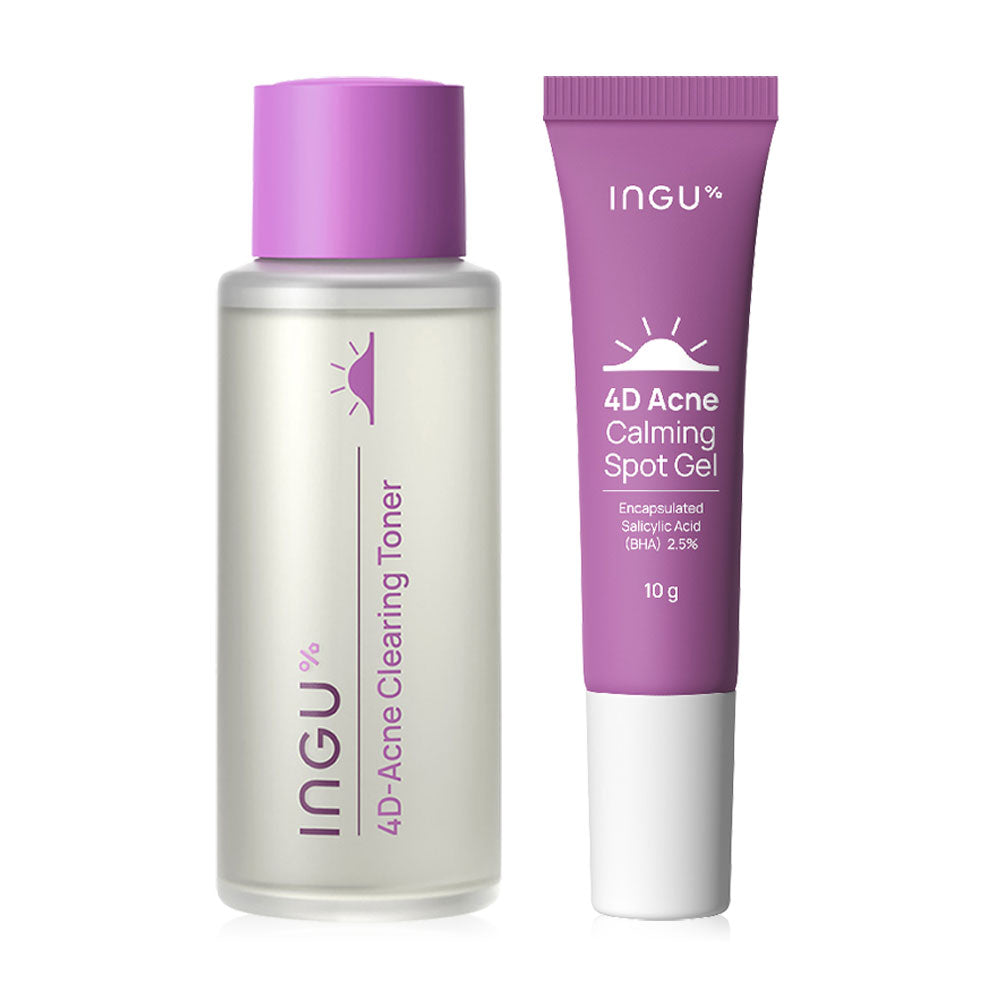 INGU Acne Care Set - 4D Acne Clearing Toner & Calming Spot Gel - Beauty Buddy