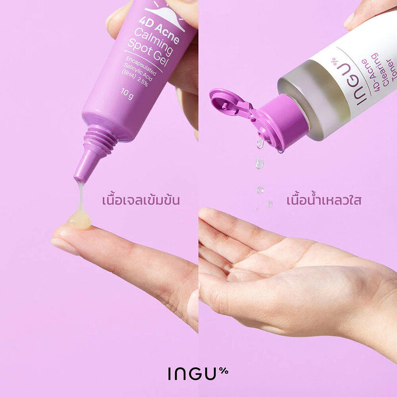 INGU Acne Care Set - 4D Acne Clearing Toner & Calming Spot Gel - Beauty Buddy