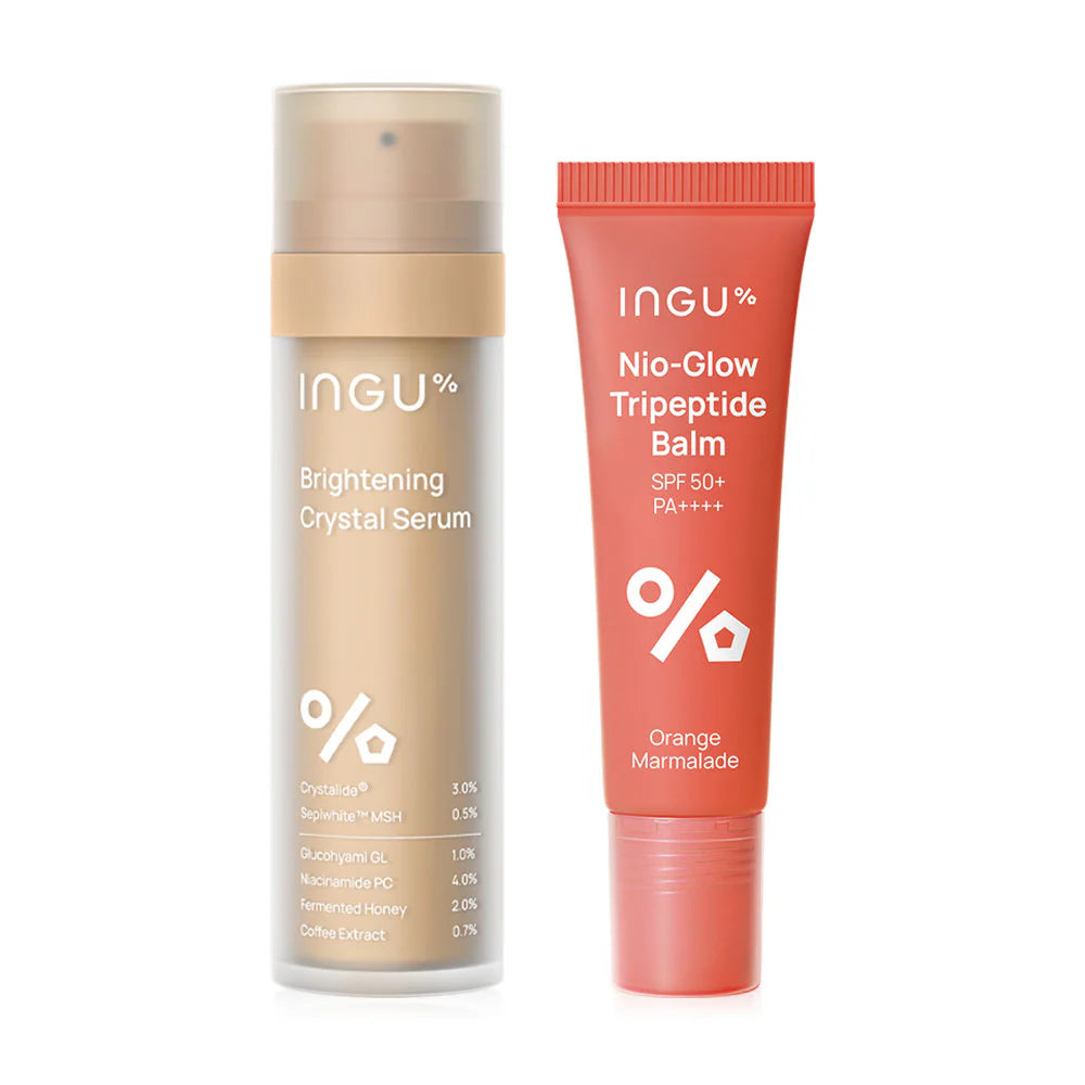 INGU Brightening Serum - Crystal Formula 50ml + Nio-Glow Balm SPF50+ 10ml - Beauty Buddy