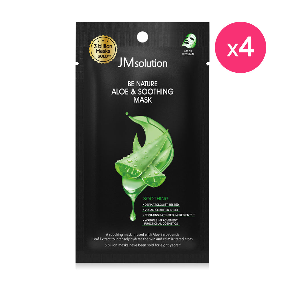 JM Solution Be Nature Aloe & Soothing Mask 24ml x 4pcs