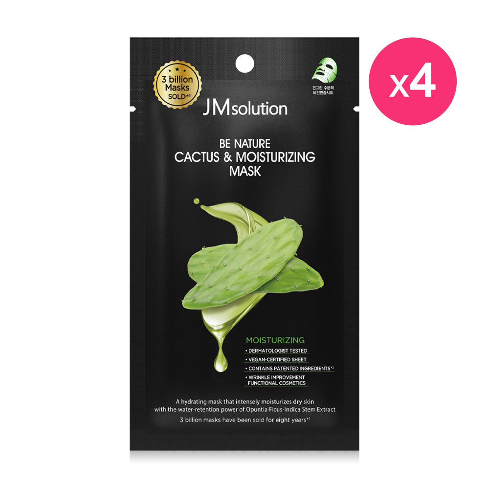 JM Solution Be Nature Cactus & Moisturizing Mask [24ml x 4pcs]