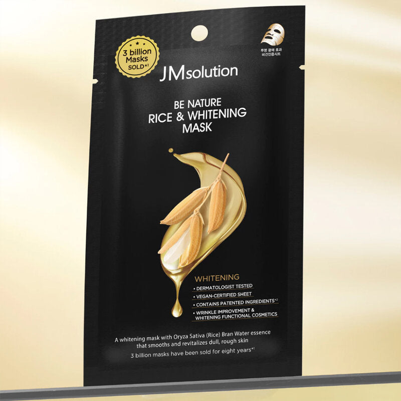 JM Solution Be Nature Rice & Whitening Mask 24ml x 4pcs