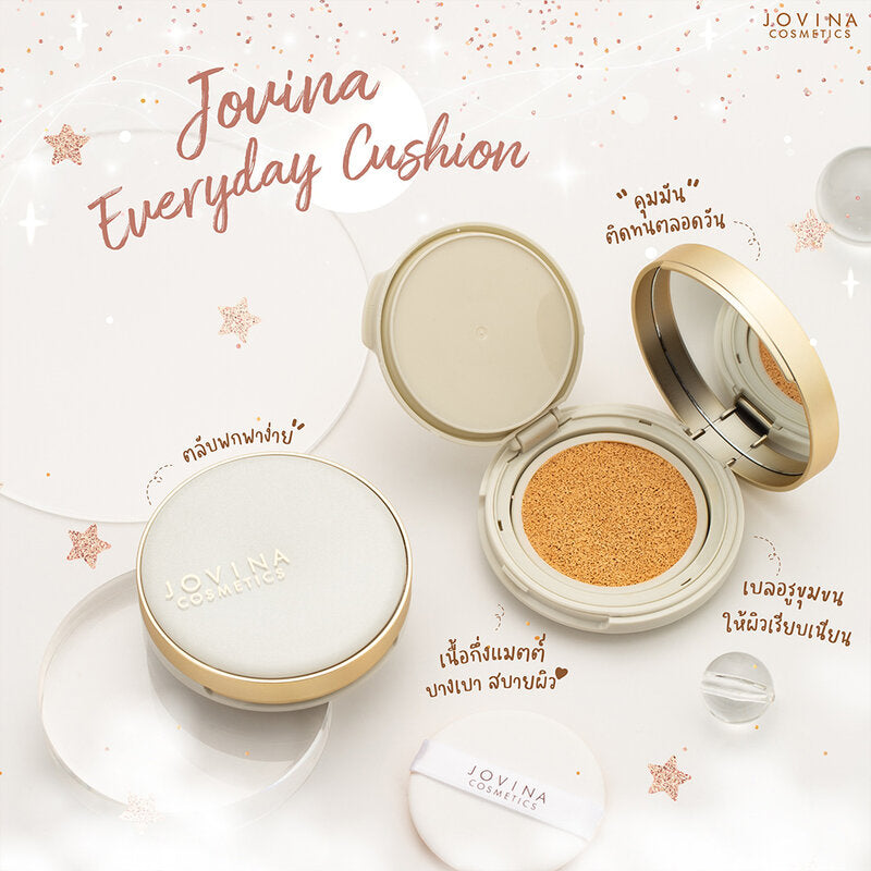 JOVINA COSMETICS Everyday Perfecting Cushion Long Wear SPF 25 PA+++ 15g #06 Golden Honey