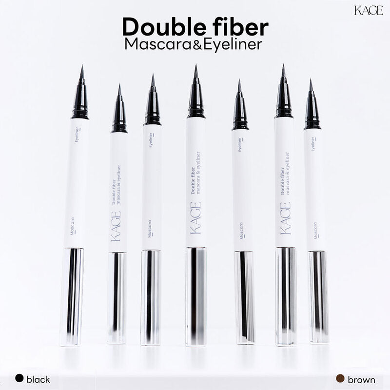 KAGE Double Fiber Mascara & Eyeliner - Waterproof Black Formula - Beauty Buddy