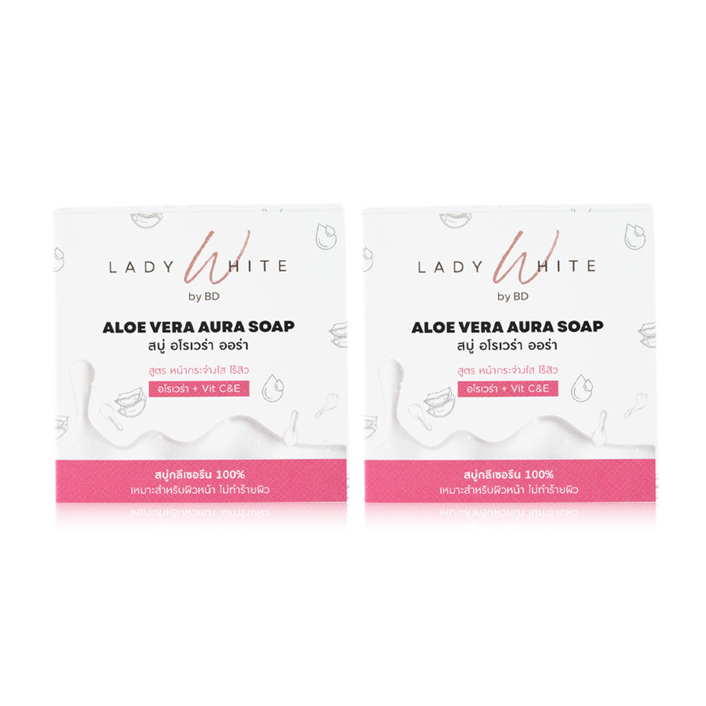 Lady White Aloe Vera Aura C&E Acne Soap 70g x 2pcs
