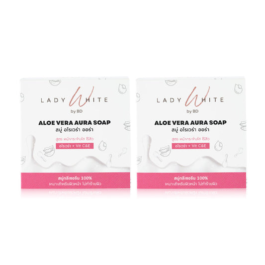 Lady White Aloe Vera Aura C&E Acne Soap 70g x 2pcs