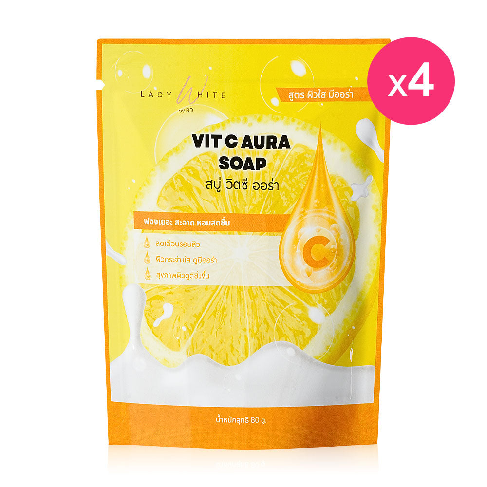 Lady White Vit C Aura Soap 80g x 4pcs
