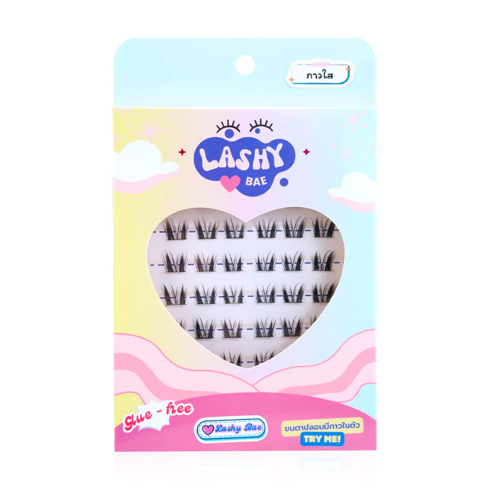 Lashy Bae LashybaeLUV Self-Adhesive Eyelashes 48pcs #Clear Glue With Band