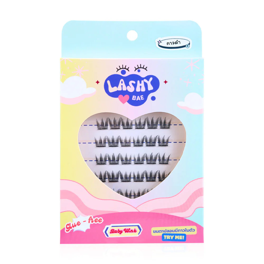 LashybaeLUV Self-Adhesive Eyelashes Baby Wink 48pcs #Black