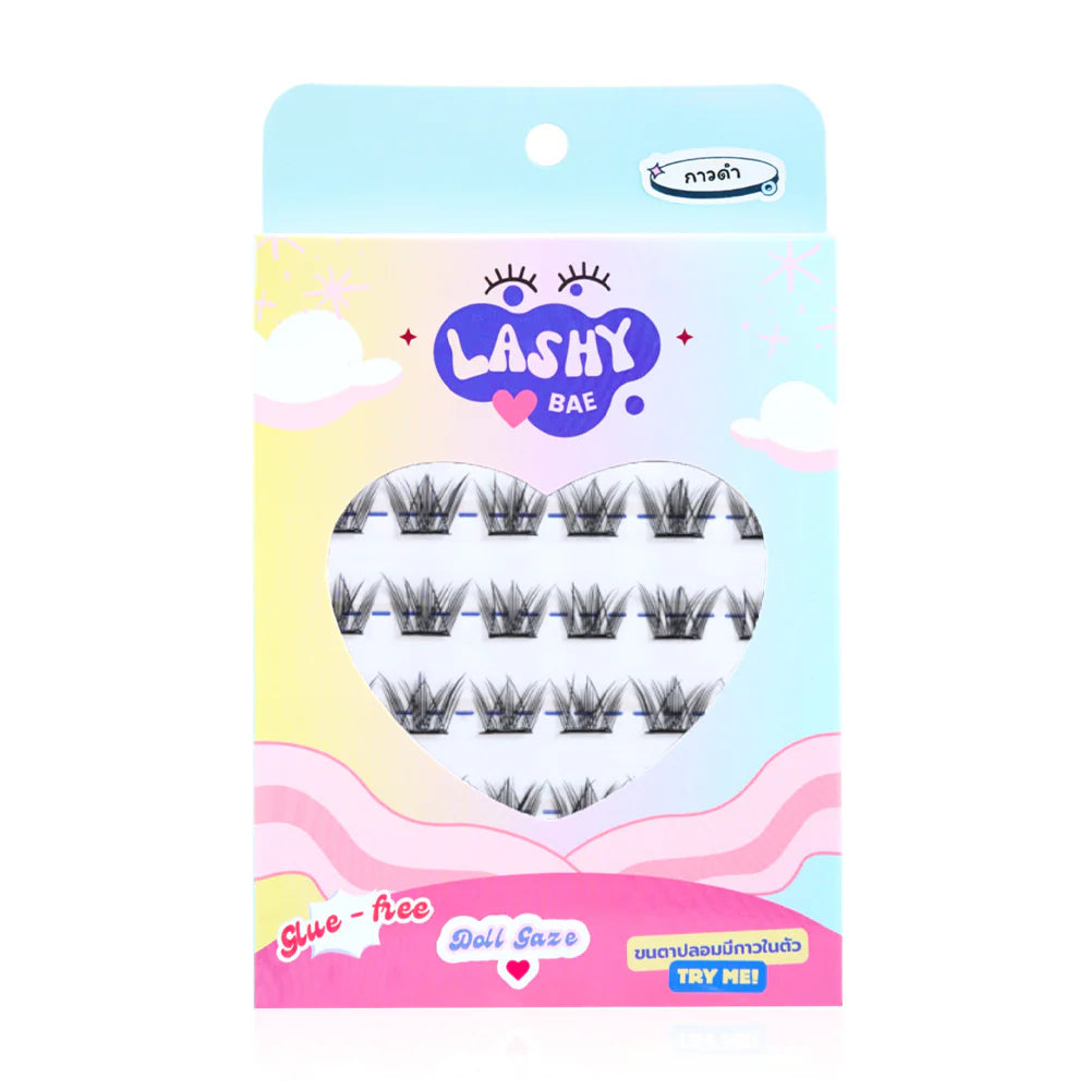 LashybaeLUV Self-Adhesive Eyelashes Doll Gaze 48pcs #Black