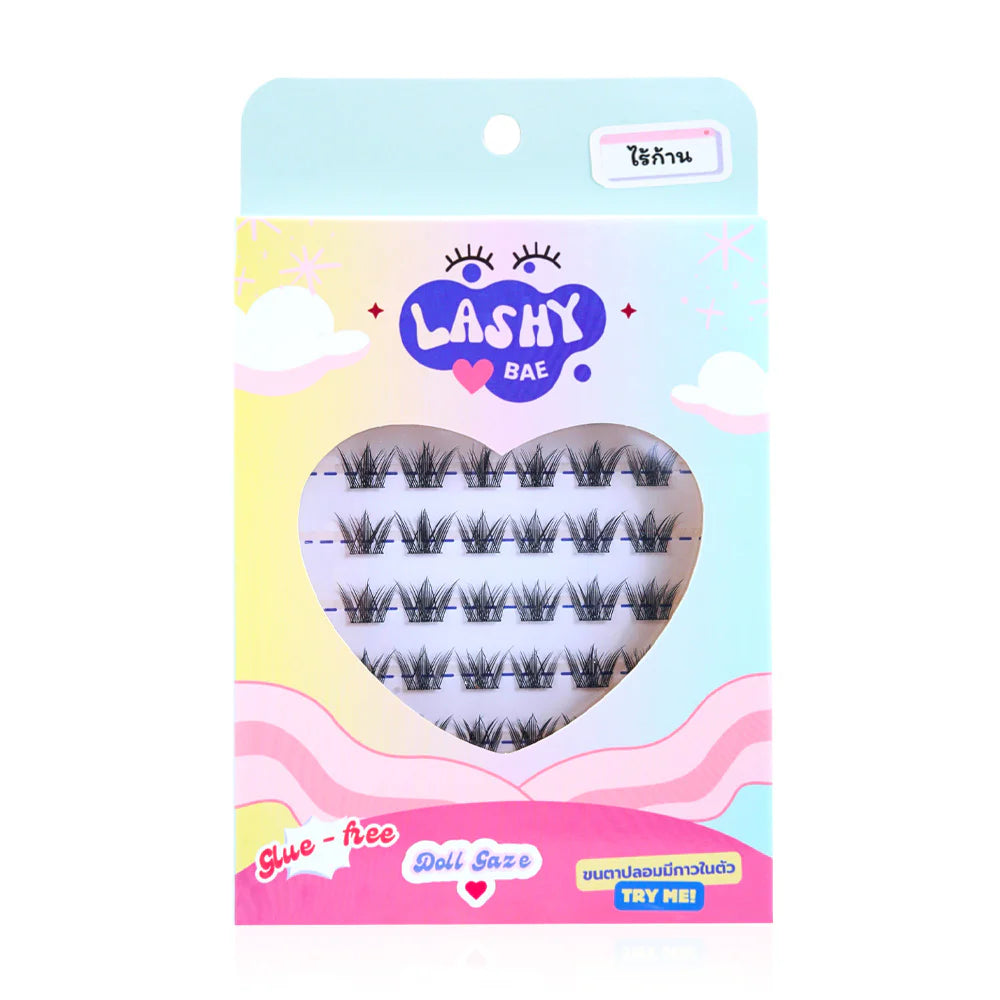 LashybaeLUV Self-Adhesive Eyelashes Doll Gaze 48pcs #Clear Glue