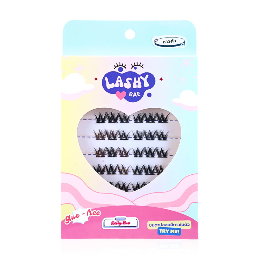 LashybaeLUV Self-Adhesive Eyelashes Dolly LUV 48pcs #Black