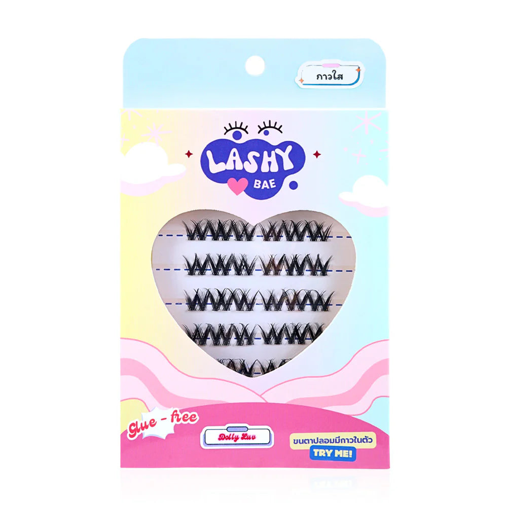 LashybaeLUV Self-Adhesive Eyelashes Dolly LUV 48pcs #Clear Glue