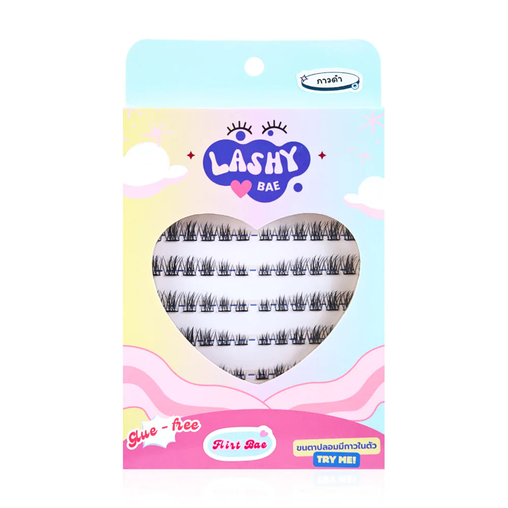 LashybaeLUV Self-Adhesive Eyelashes Flirt Bae 96pcs #Black