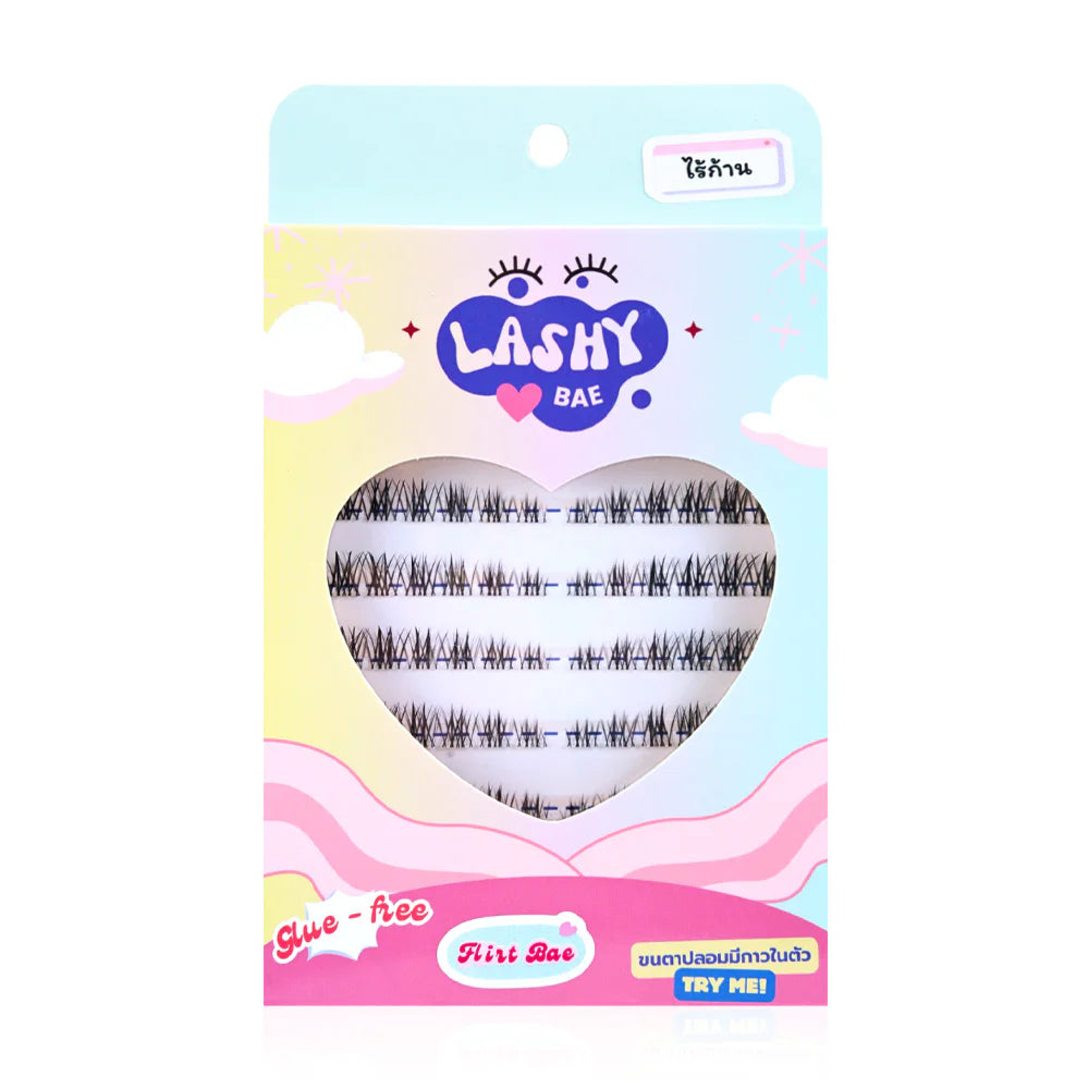 LashybaeLUV Self-Adhesive Eyelashes Flirt Bae 96pcs #Clear Glue