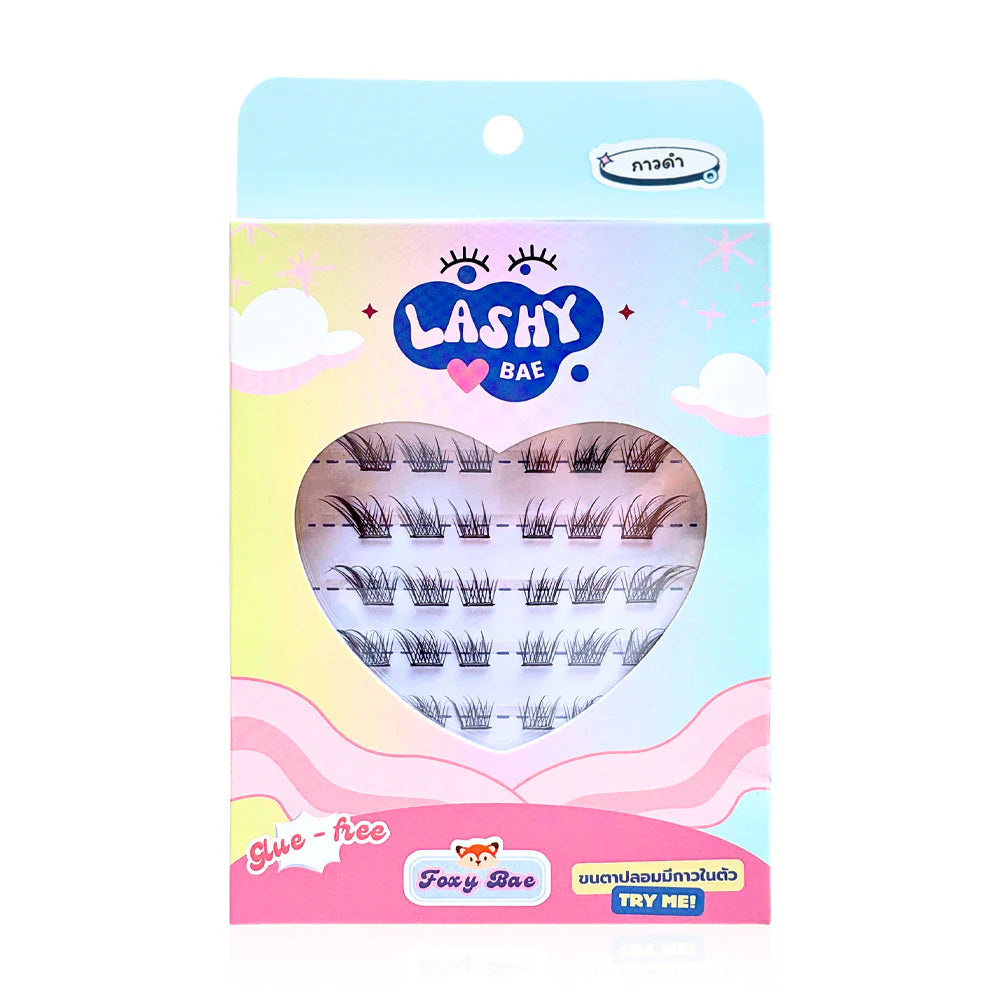 LashybaeLUV Self-Adhesive Eyelashes Foxy Bae 48pcs #Black