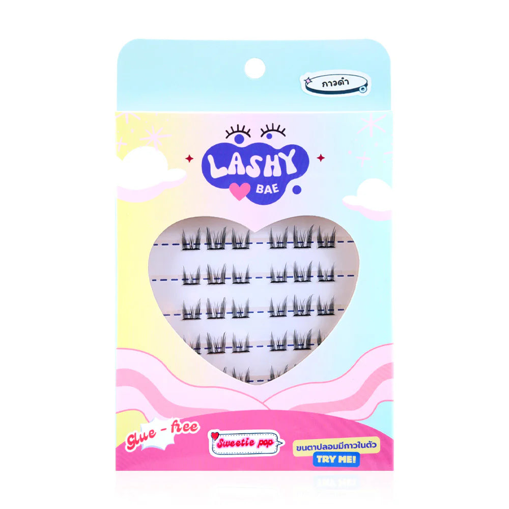 LashybaeLUV Self-Adhesive Eyelashes Sweetie Pop 48pcs #Black