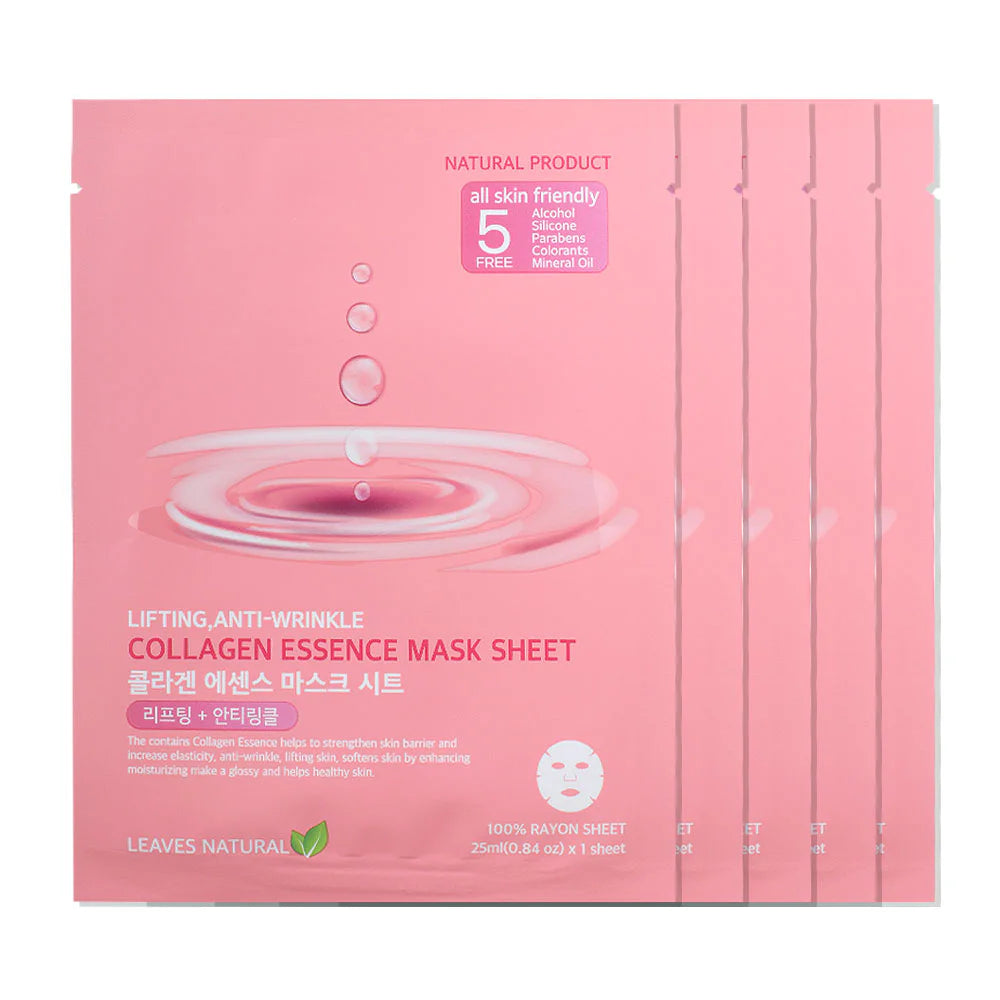 Leaves Natural Collagen Essence Mask Sheet 25ml x 5pcs