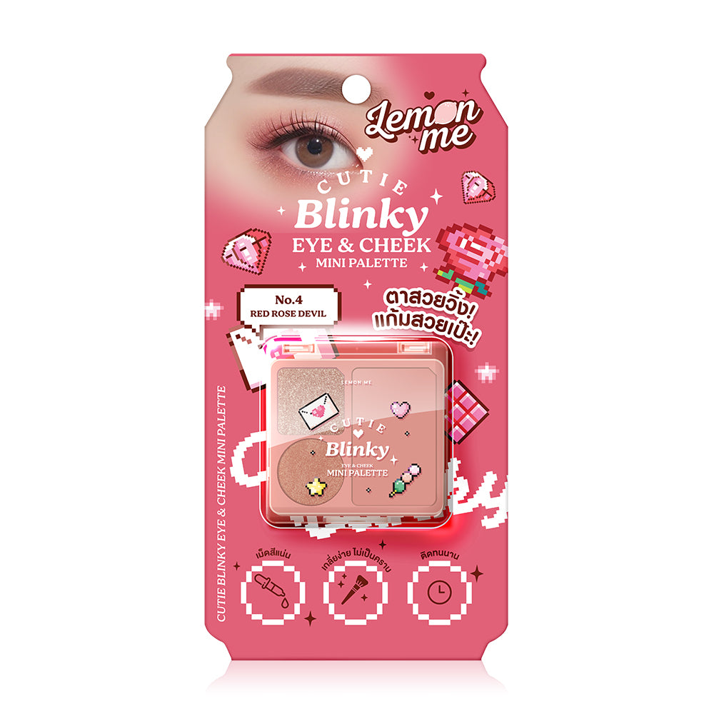 Lemon Me Cutie Blinky Eye & Cheek Mini Palette 4g - #04 Red Rose Devil