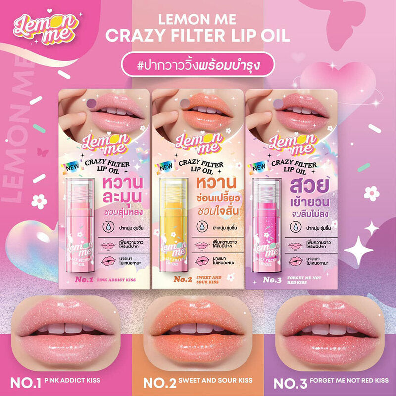 Lemon Me Lip Oil - Forget Me Not Red Kiss with Vitamin E - Beauty Buddy