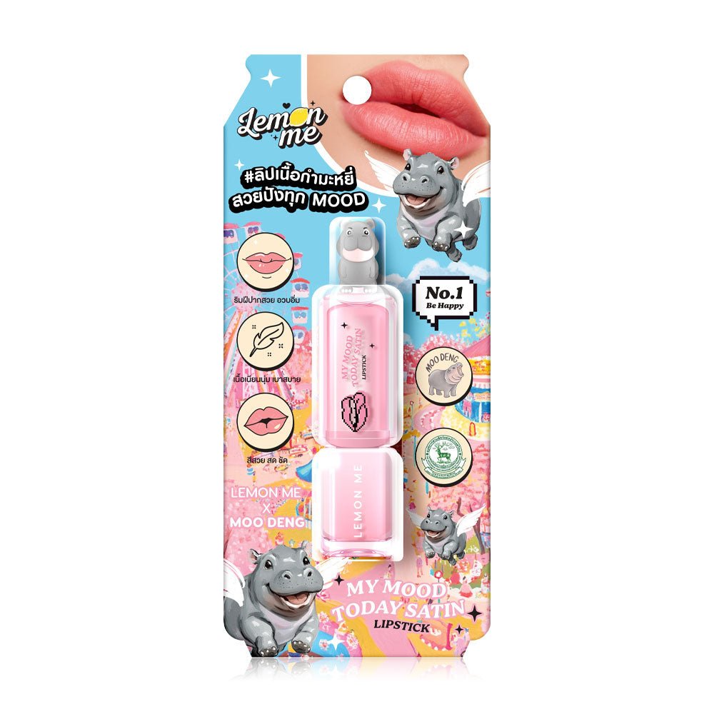 Lemon Me My Mood Satin Lipstick 3.8g - #01 Be Happy Velvet Matte