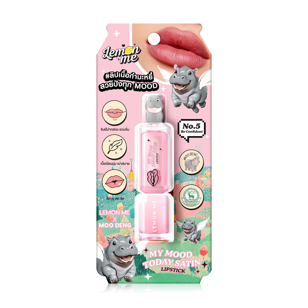 Lemon Me My Mood Satin Lipstick 3.8g - #05 Be Confident Velvet Matte