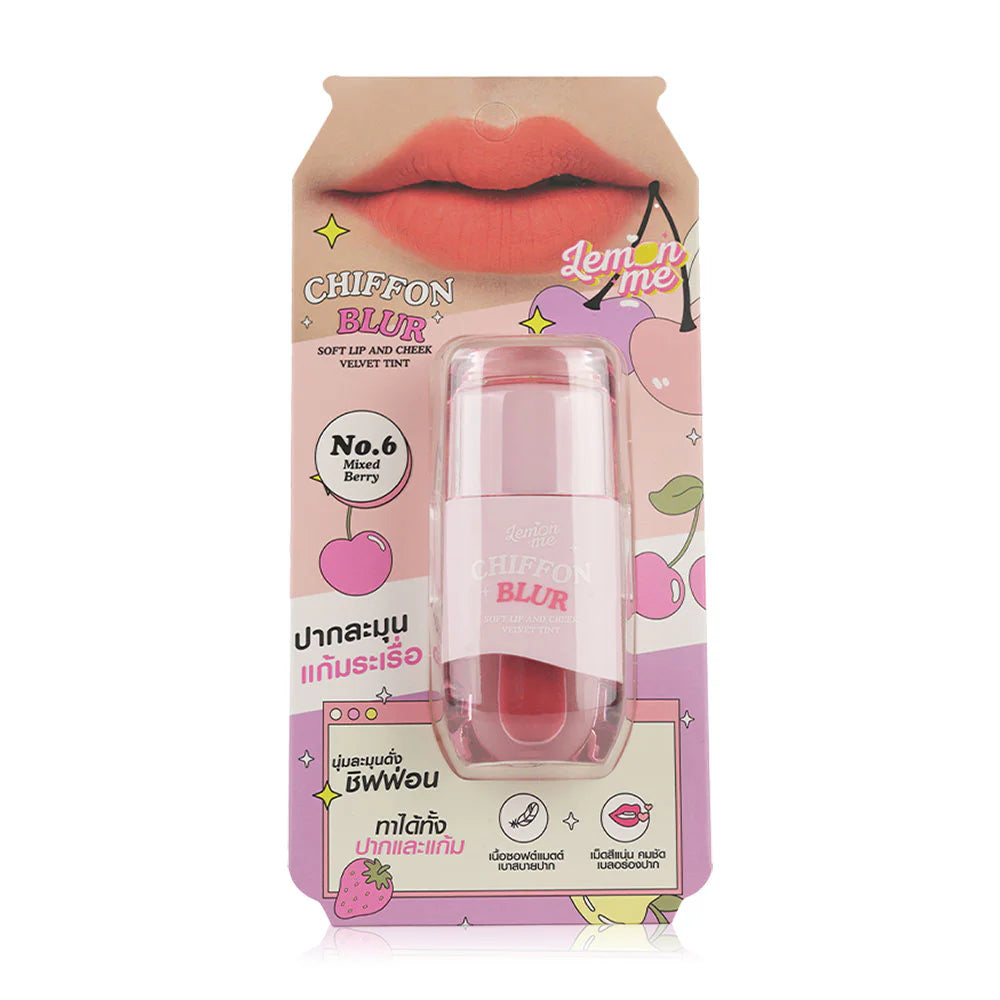 Lemon Me Chiffon Blur Soft Lip And Cheek Velvet Tint 2.6g #06 Mixed Berry