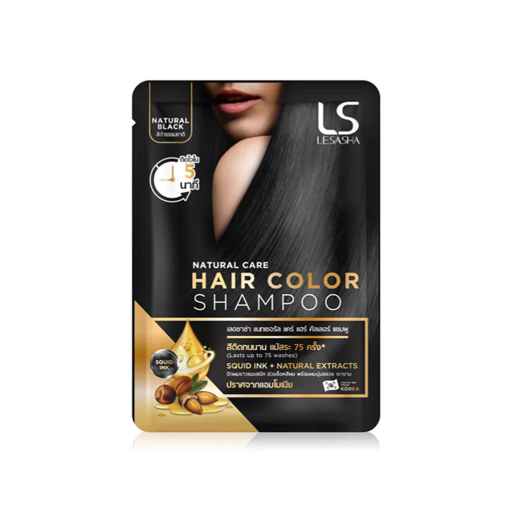 Lesasha Natural Care Hair Color Shampoo 30ml #Natural Black