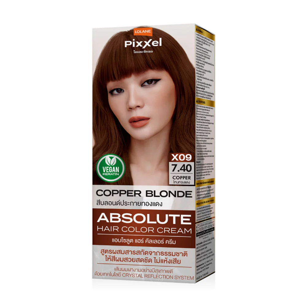 Lolane Pixxel Absolute Hair Color Cream 90g - #X9 COPPER BLONDE 7.40