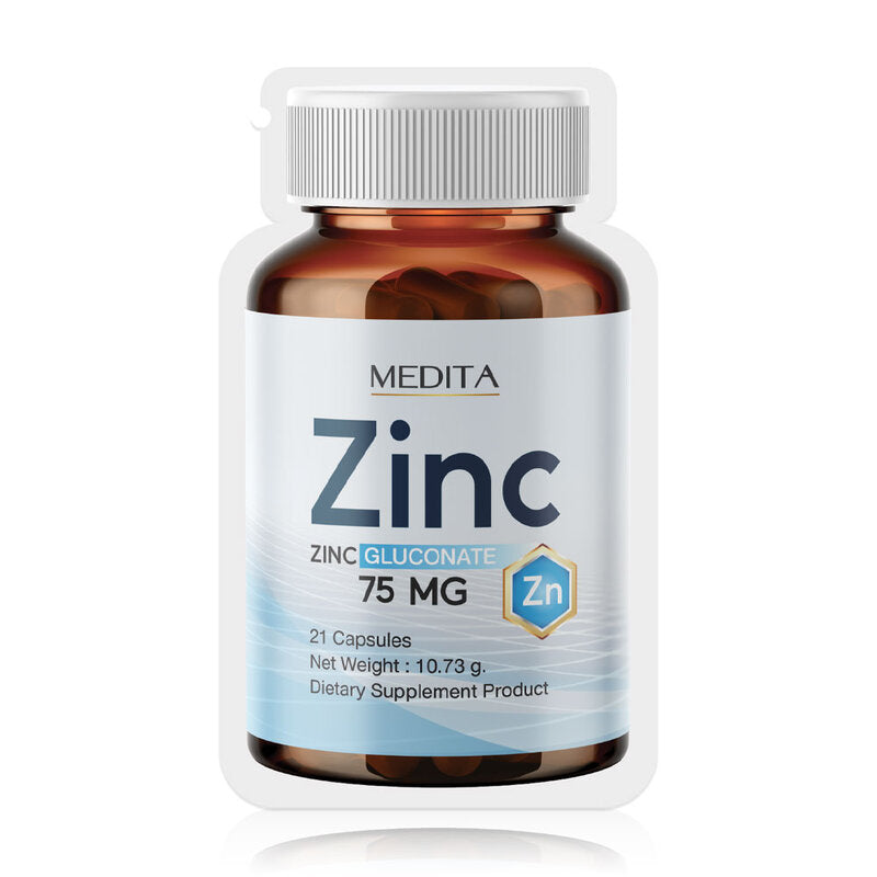Medita Zinc Gluconate 75 Mg Dietary Supplement 21 Capsules