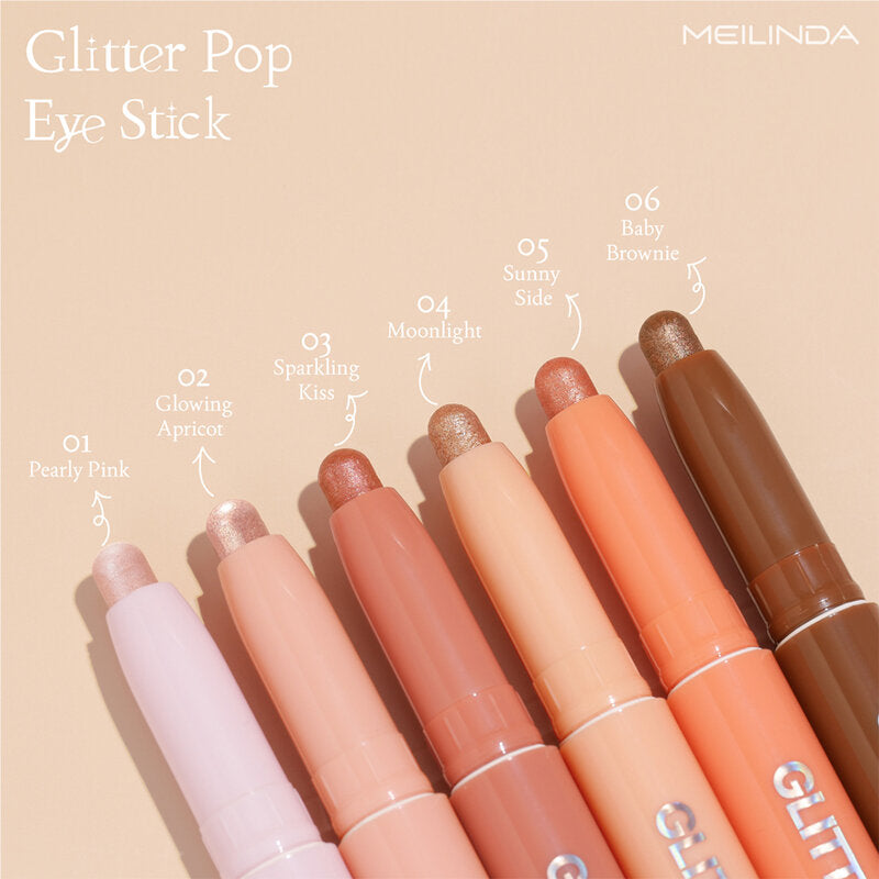 Mei Linda Glitter Pop Eye Stick 1 Pc #01 Pearly Pink