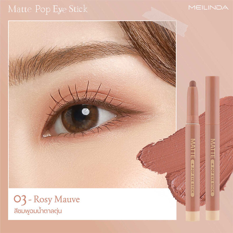 Mei Linda Matte Pop Eye Stick 1pc #03 Rosy Mauve