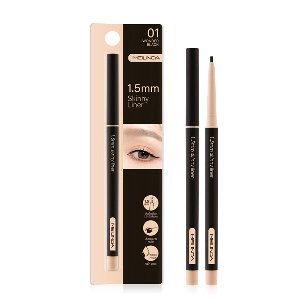 Mei Linda 1.5 MM Skinny Liner 0.06g #01 Wonder Black