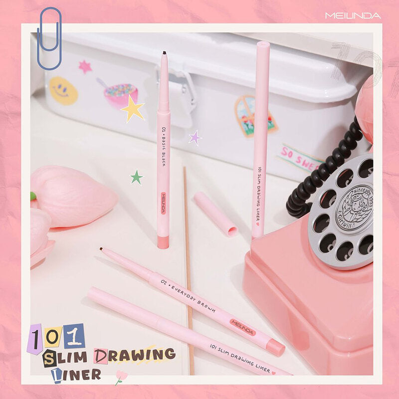 Mei Linda 101 Slim Drawing Liner 0.05g #01 Basic Black
