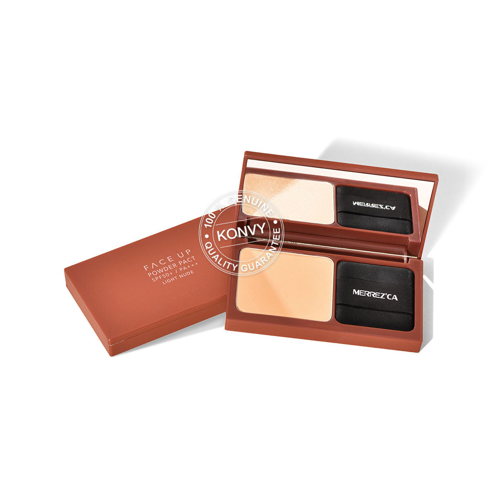 Merrez'ca Face Up Powder Pact - SPF50/PA+++ Light Nude Foundation - Beauty Buddy