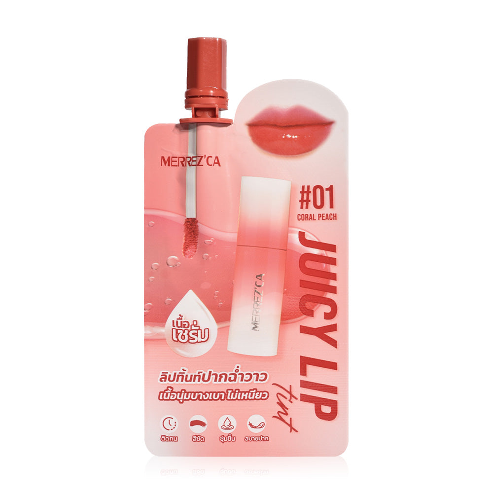 Merrezca Lip Tint - Juicy Coral Peach 2ml - Beauty Buddy