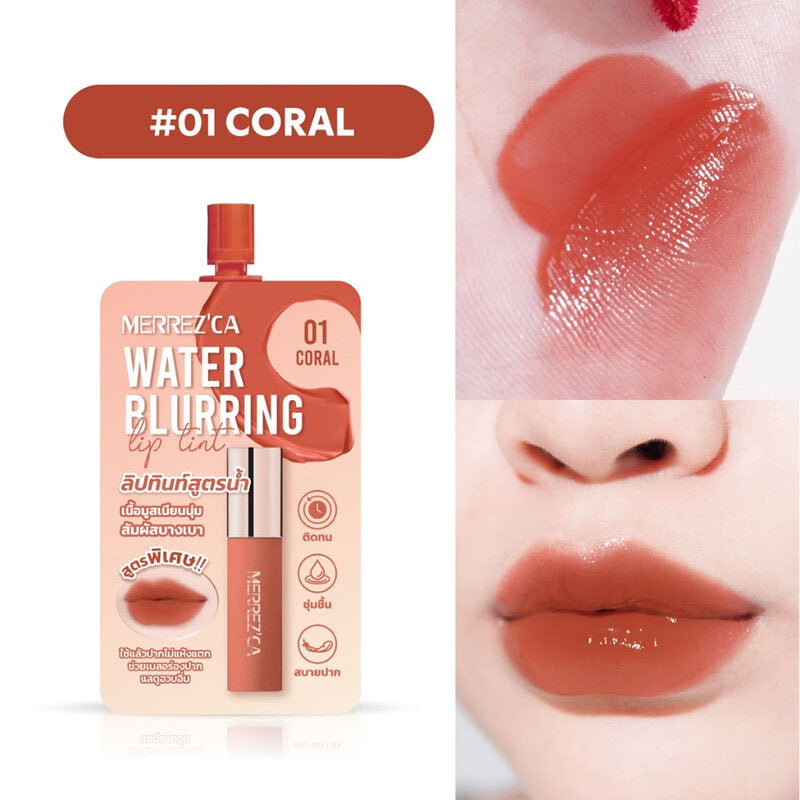 Merrezca Water Blurring Lip Tint 2ml x 6pcs #01 Coral