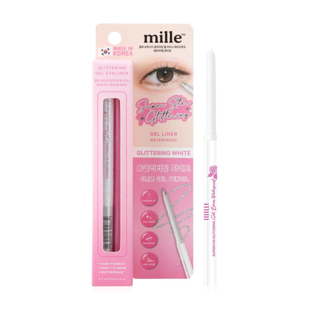 Mille Gel Liner - Waterproof Glittering White - Beauty Buddy