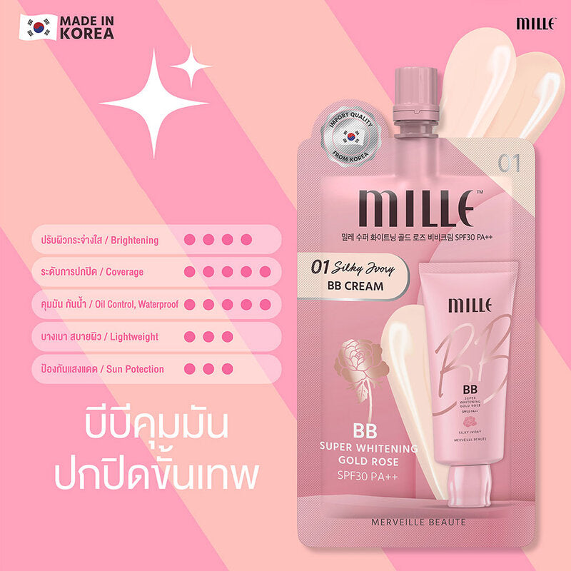 Mille BB Cream - Super White Gold with SPF30/PA++ - Beauty Buddy