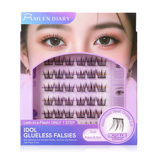 MLEN DIARY Glueless False Eyelashes 7 Rows #Idol