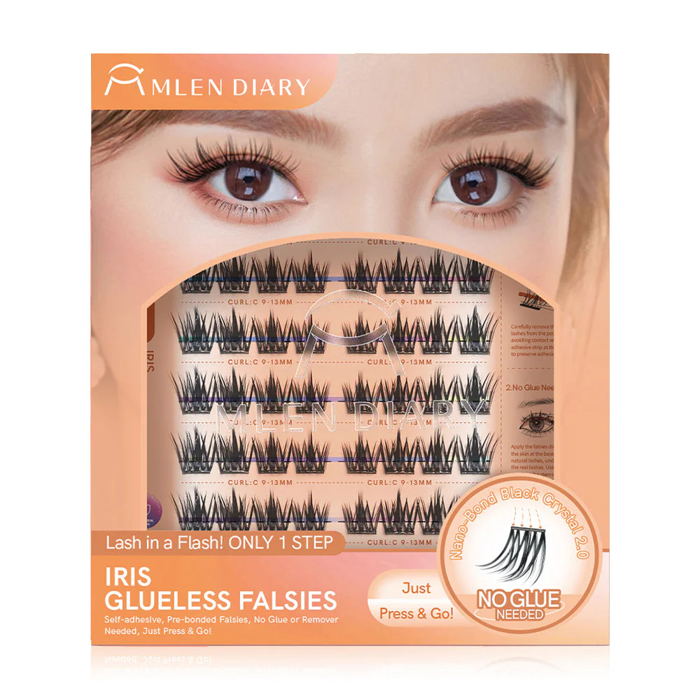 MLEN DIARY Glueless False Eyelashes 7 Rows #Iris